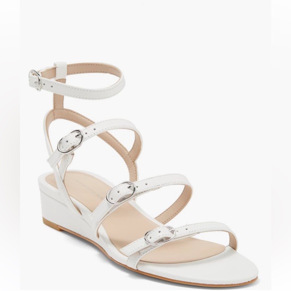 Stuart Weitzman Grecian Buckle Wedge Sandal (Women)